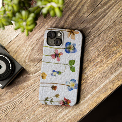 Dried Wild Pink and Purple Flower Image on Paper, Floral Slim Phone Cases, Case-Mate IPHONE16 and all sizes
